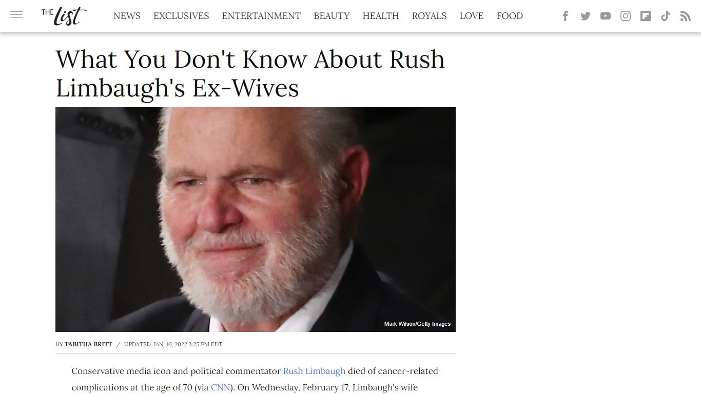 What You Don't Know About Rush Limbaugh's Ex-Wives - TheList.com